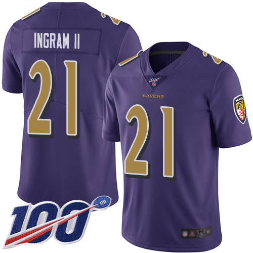 Baltimore Ravens Limited Purple Men Mark Ingram II Jersey NFL Football #21 100th Season Rush Vapor Untouchable->baltimore ravens->NFL Jersey